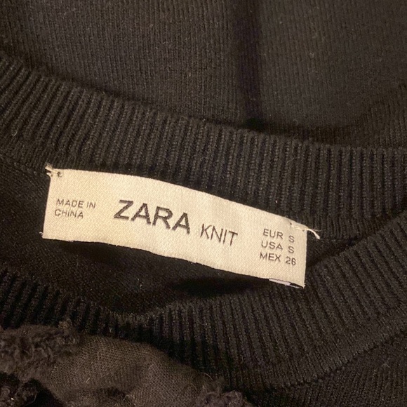 Zara Knit Black Sweater with Bow Detail Size S - Picture 8 of 8